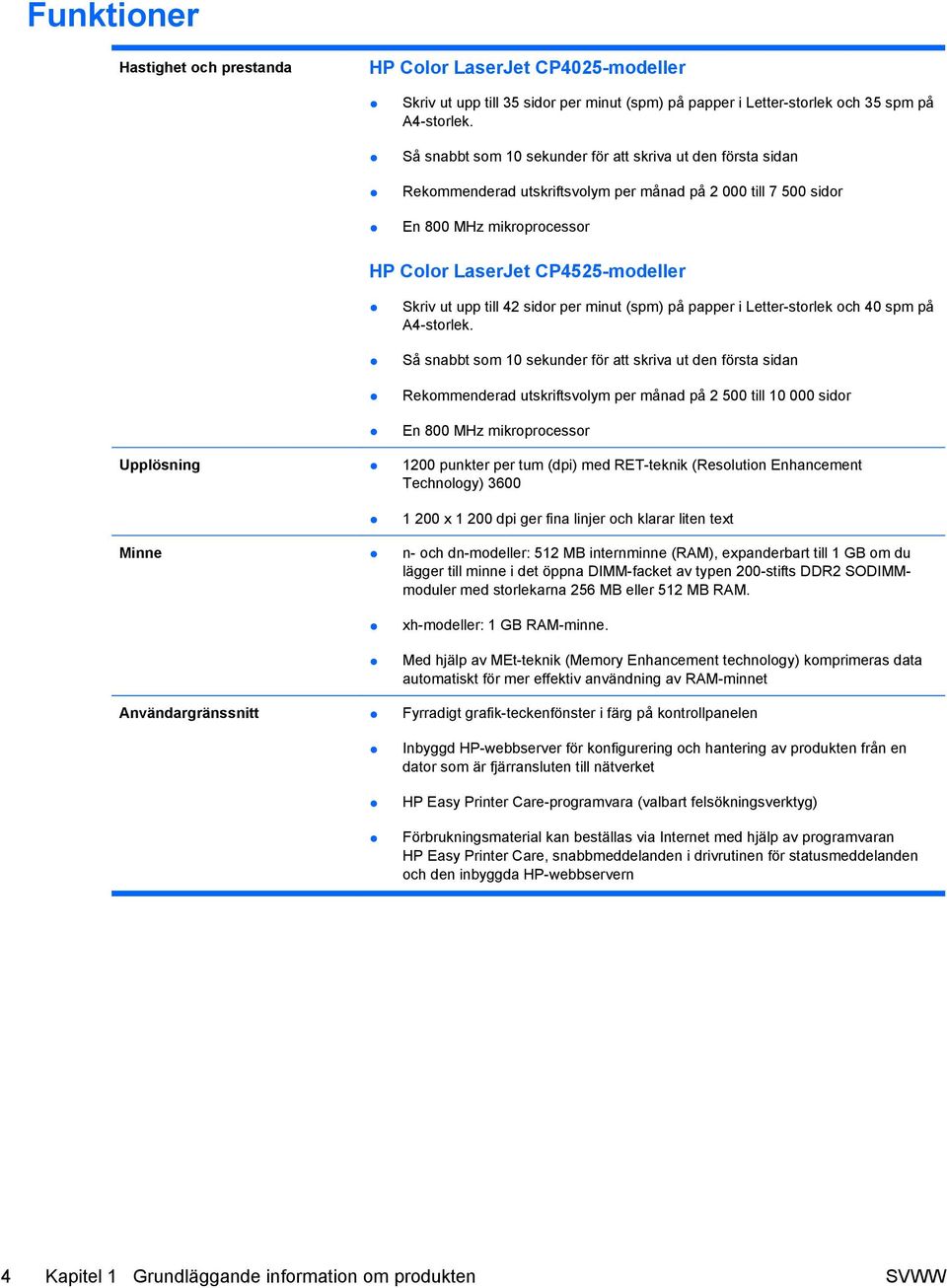 till 42 sidor per minut (spm) på papper i Letter-storlek och 40 spm på A4-storlek.