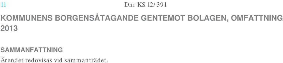 BOLAGEN, OMFATTNING 2013