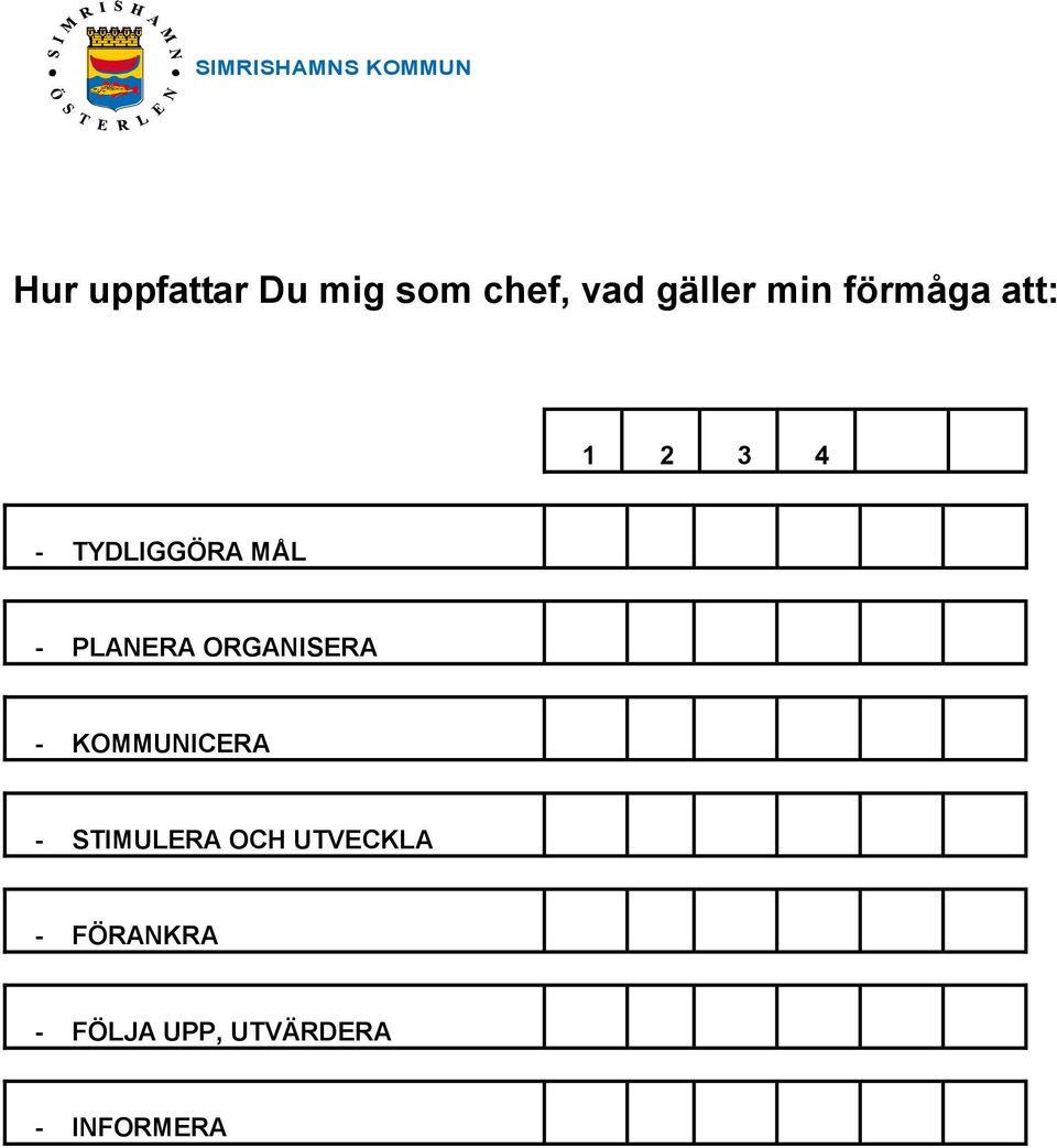 ORGANISERA - KOMMUNICERA - STIMULERA OCH