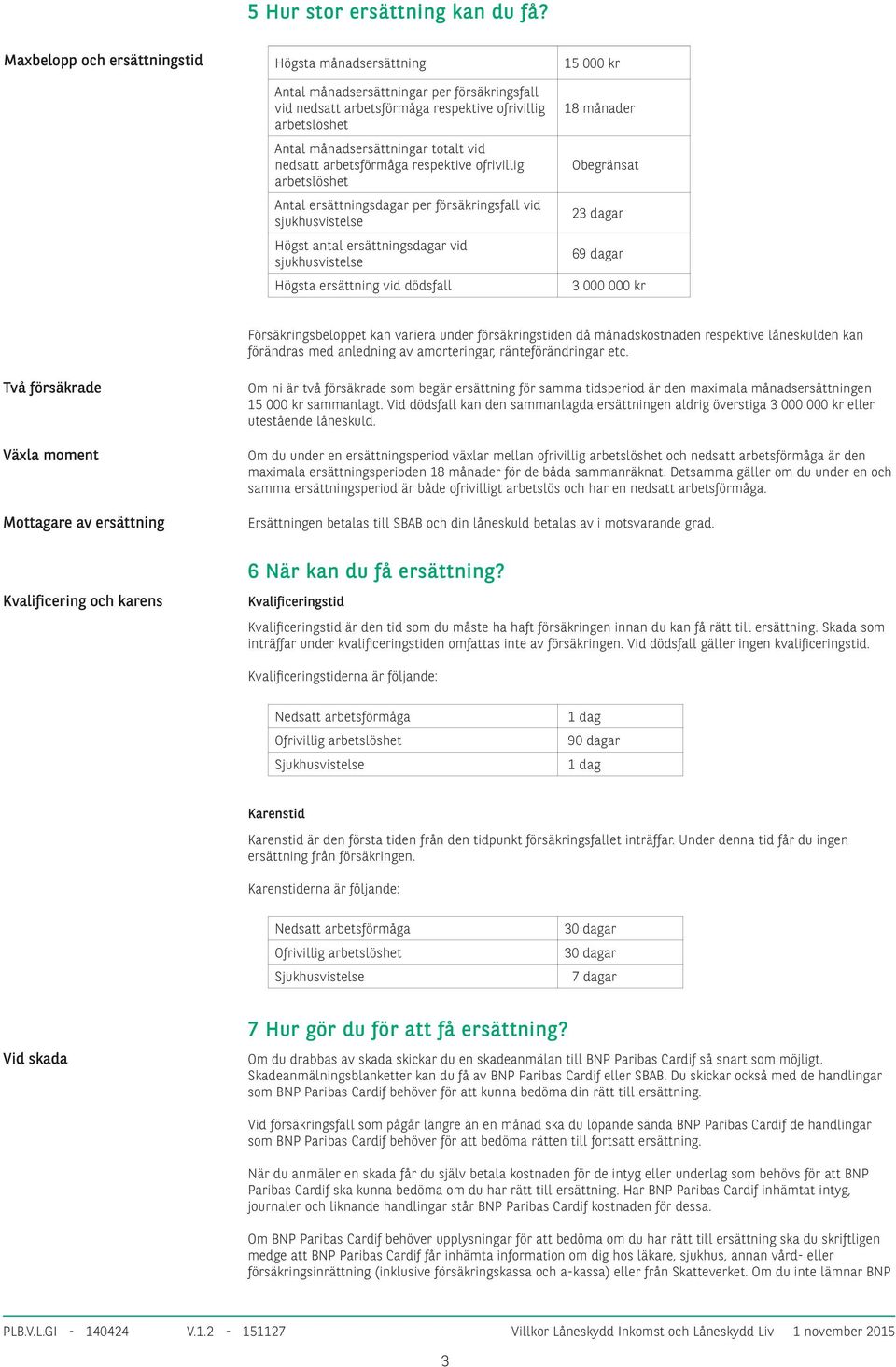 totalt vid nedsatt arbetsförmåga respektive ofrivillig arbetslöshet Antal ersättningsdagar per försäkringsfall vid sjukhusvistelse Högst antal ersättningsdagar vid sjukhusvistelse 18 månader