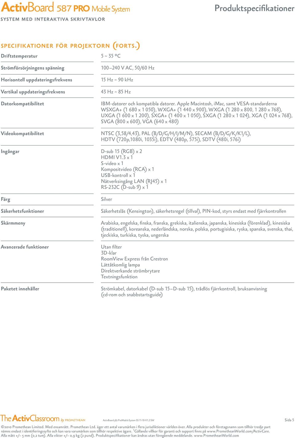 Avancerade funktioner Paketet innehåller 5 ~ 35 C 100 240 V AC, 50/60 Hz 15 Hz ~ 90 khz 43 Hz ~ 85 Hz IBM-datorer och kompatibla datorer.