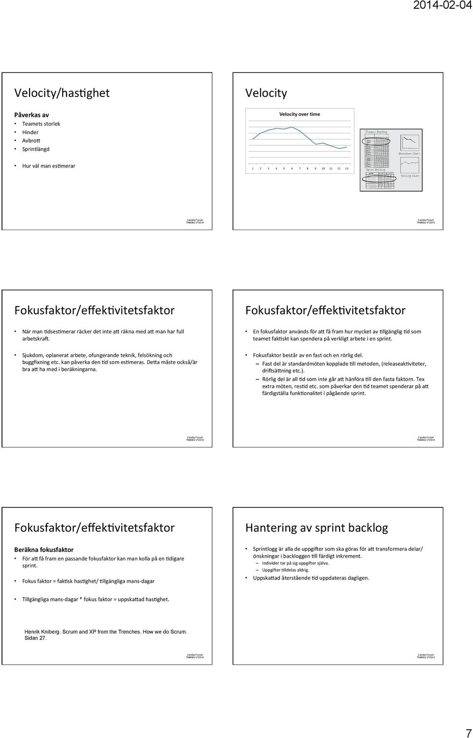 Fokusfaktor/effekGvitetsfaktor En fokusfaktor används för ap få fram hur mycket av Gllgänglig Gd som teamet fakgskt kan spendera på verkligt arbete i en sprint.