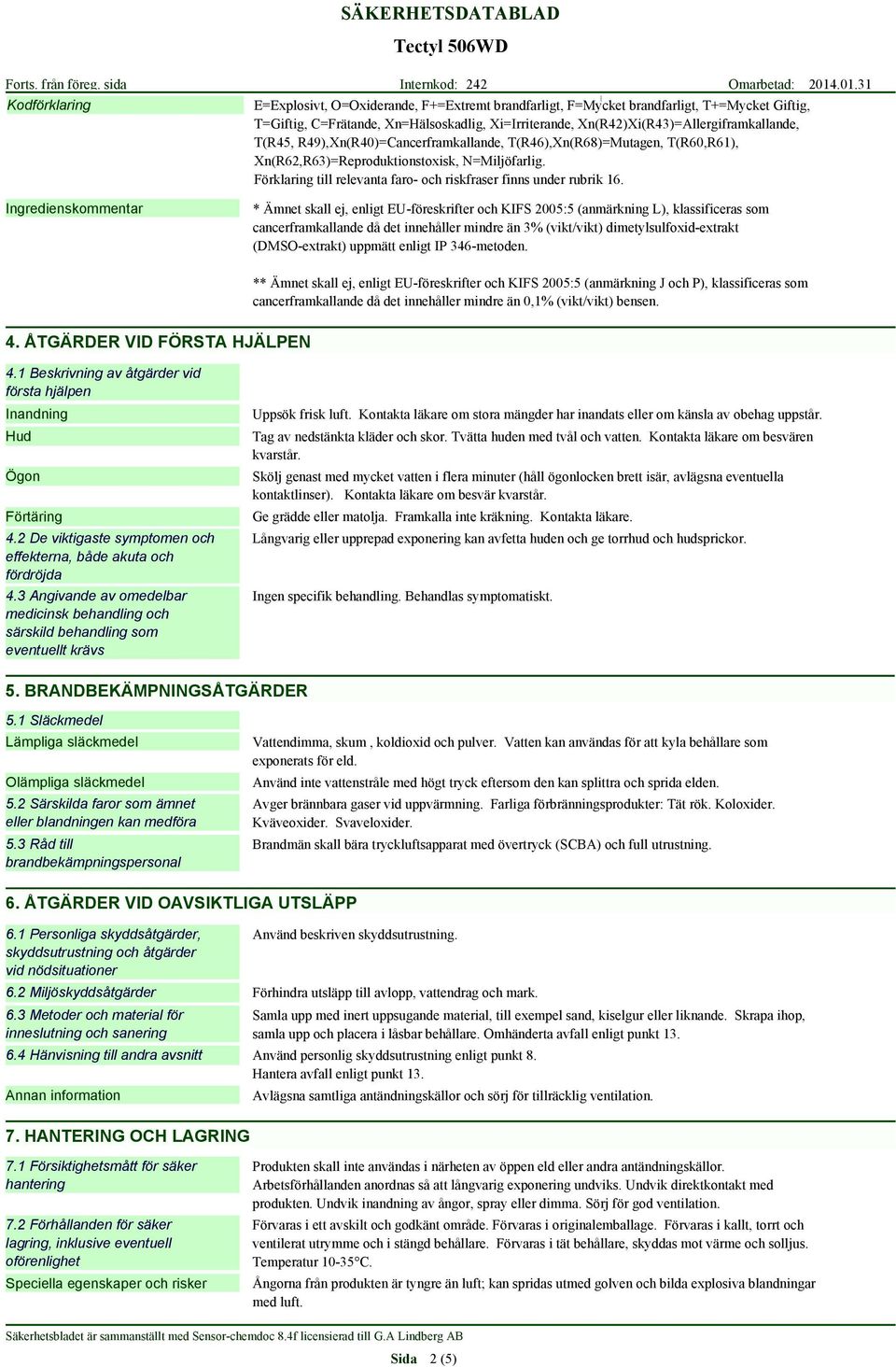Ingredienskommentar * Ämnet skall ej, enligt EU-föreskrifter och KIFS 2005:5 (anmärkning L), klassificeras som cancerframkallande då det innehåller mindre än 3% (vikt/vikt) dimetylsulfoxid-extrakt