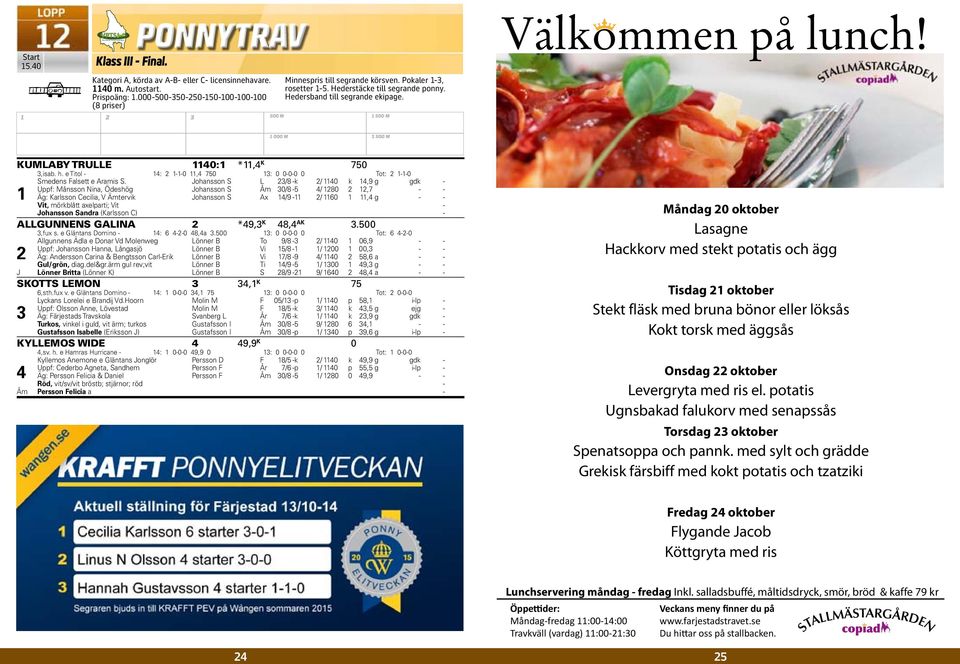 Johansson S L /8 -k / 0 k,9 g gdk - Uppf: Månsson Nina, Ödeshög Johansson S Åm 0/8 - / 80, - - Äg: Karlsson Cecilia, V Ämtervik Johansson S Ax /9 - / 0, g - - Vit, mörklått axelparti; Vit - Johansson
