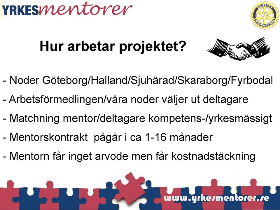 Arbetsförmedlingen/våra noder väljer ut deltagare - Matchning