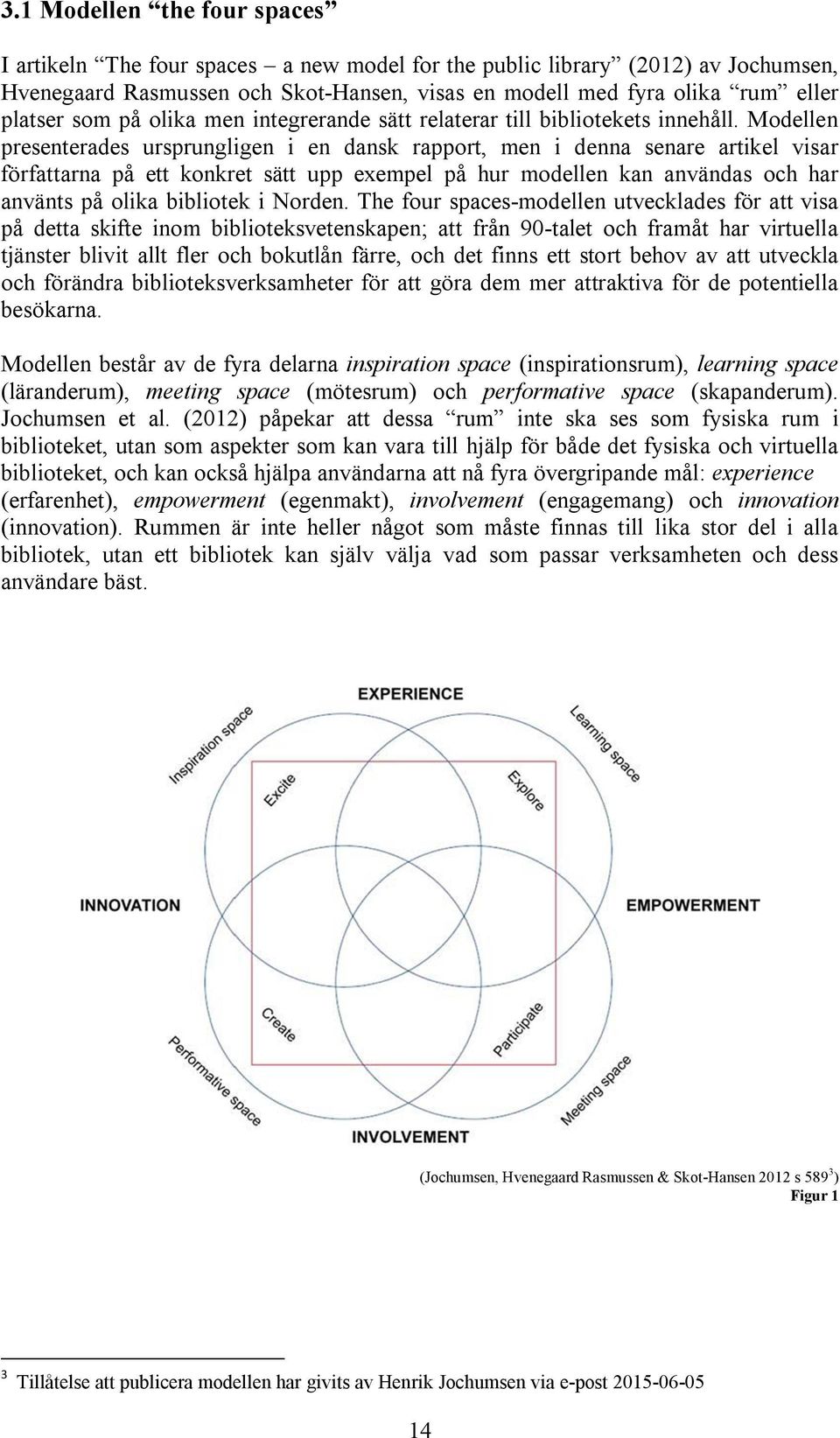 Modellen presenterades ursprungligen i en dansk rapport, men i denna senare artikel visar författarna på ett konkret sätt upp exempel på hur modellen kan användas och har använts på olika bibliotek i