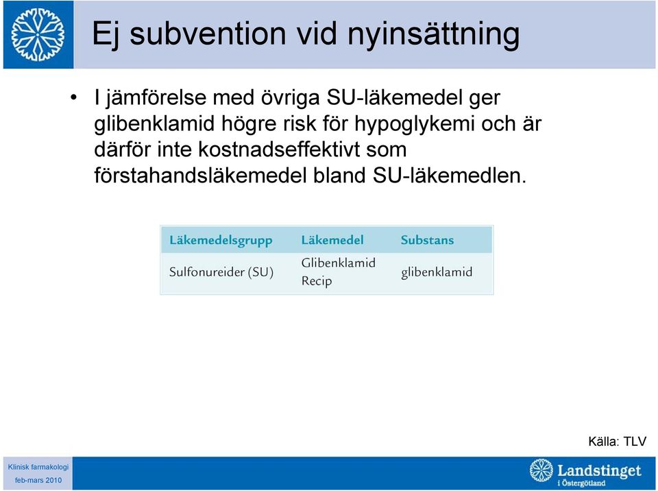 hypoglykemi och är därför inte kostnadseffektivt