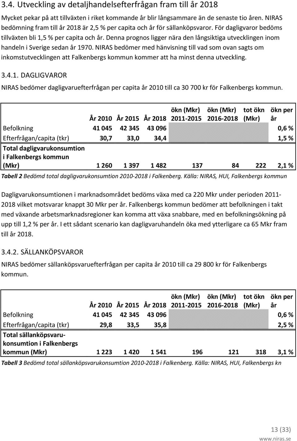 Denna prognos ligger nära den långsiktiga utvecklingen inom handeln i Sverige sedan år 1970.