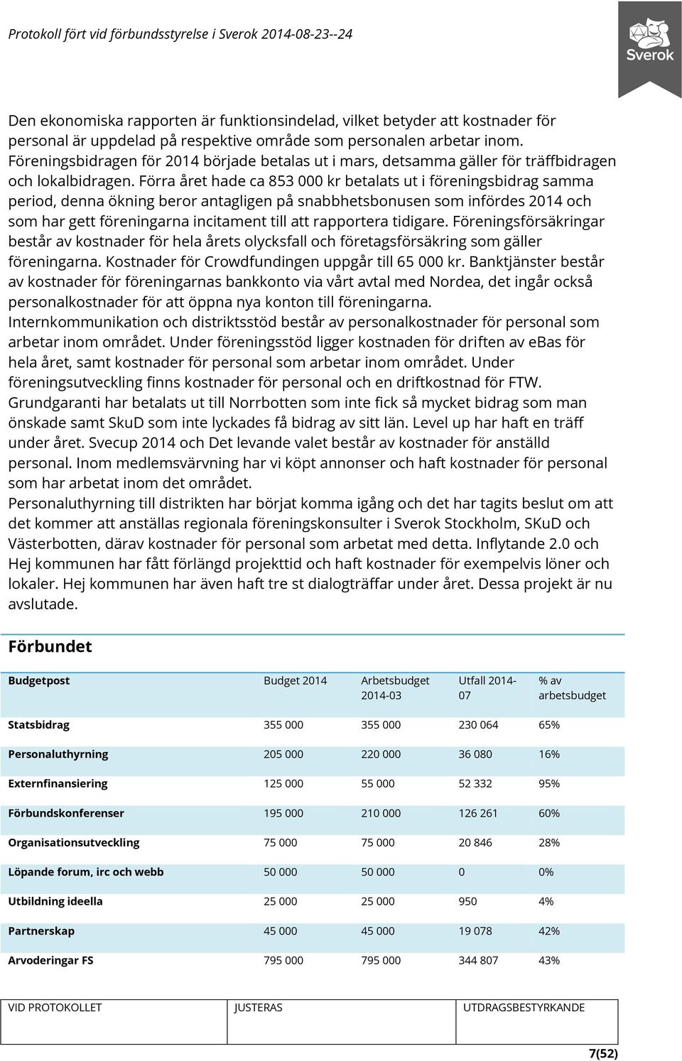 Förra året hade ca 853 000 kr betalats ut i föreningsbidrag samma period, denna ökning beror antagligen på snabbhetsbonusen som infördes 2014 och som har gett föreningarna incitament till att