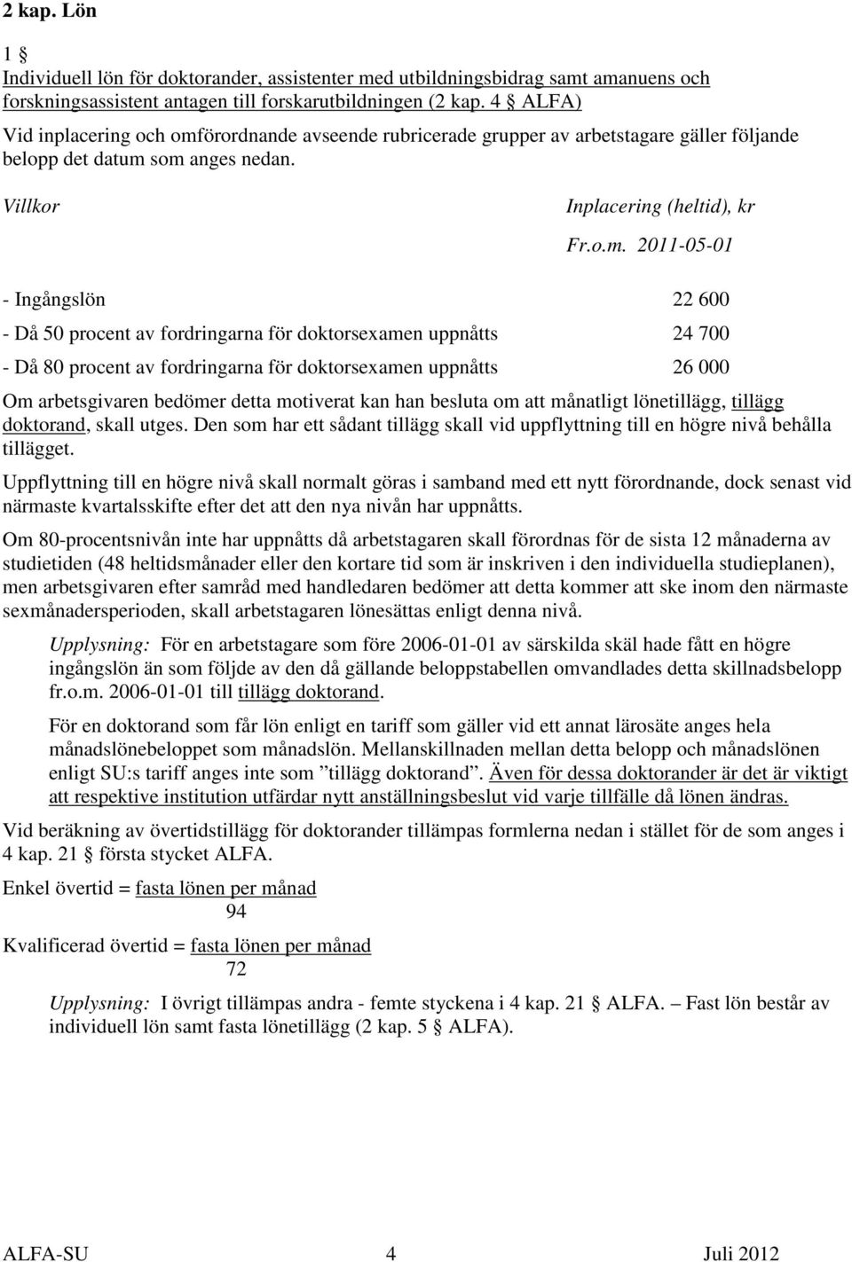 örordnande avseende rubricerade grupper av arbetstagare gäller följande belopp det datum 