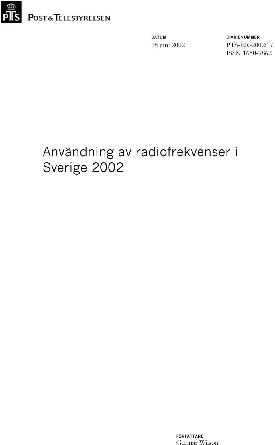 ISSN 1650-9862 Användning av