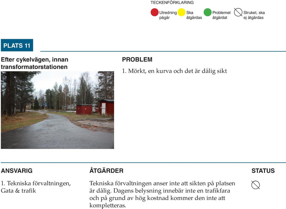 Tekniska förvaltningen, Gata & trafik Tekniska förvaltningen anser inte att