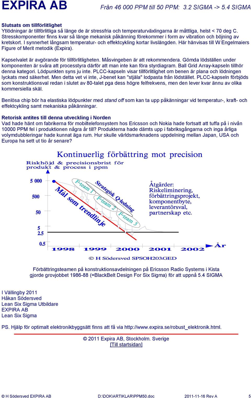 Här hänvisas till W Engelmaiers Figure of Merit metodik (Expira). Kapselvalet är avgörande för tillförlitligheten. Måsvingeben är att rekommendera.