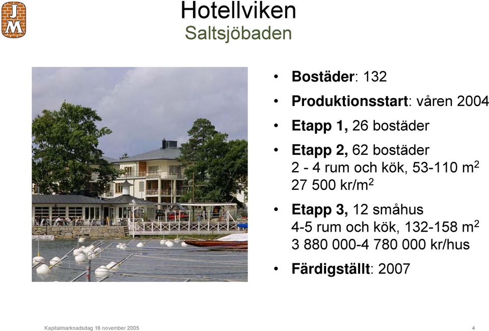 27 500 kr/m 2 Etapp 3, 12 småhus 4-5 rum och kök, 132-158 m 2 3 880