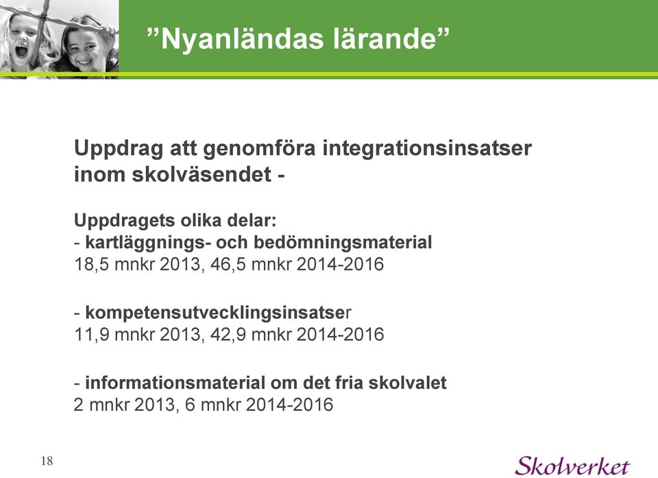 46,5 mnkr 2014-2016 - kompetensutvecklingsinsatser 11,9 mnkr 2013, 42,9 mnkr