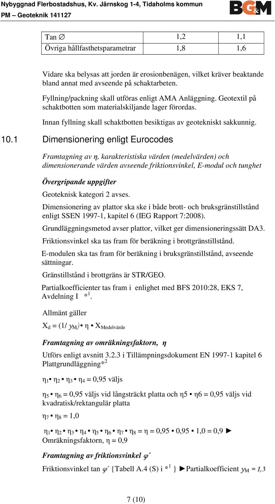 på schaktarbeten. Fyllning/packning skall utföras enligt AMA Anläggning. Geotextil på schaktbotten som materialskiljande lager förordas.