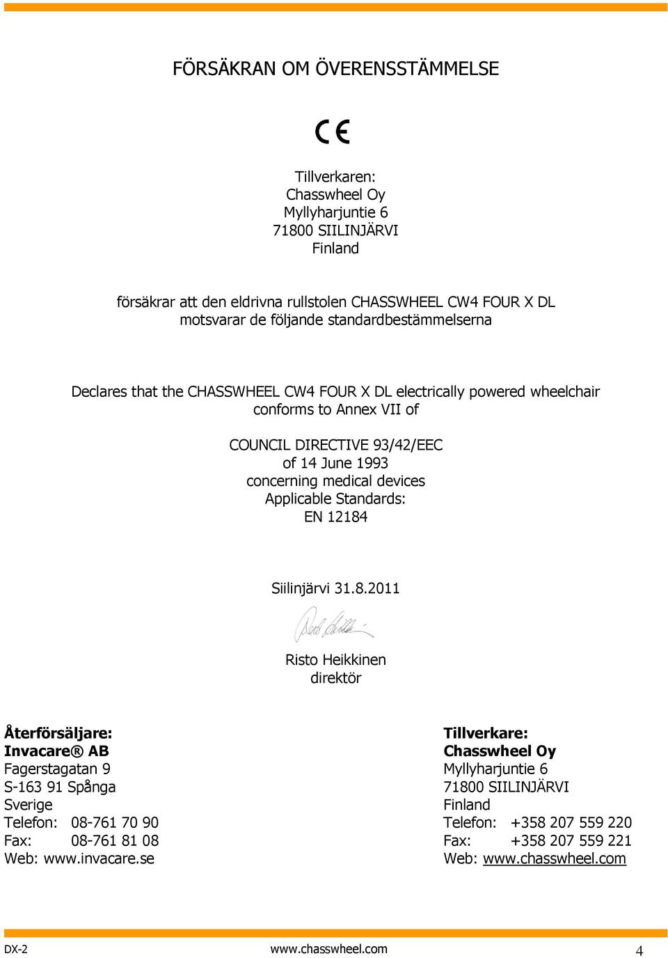 devices Applicable Standards: EN 12184