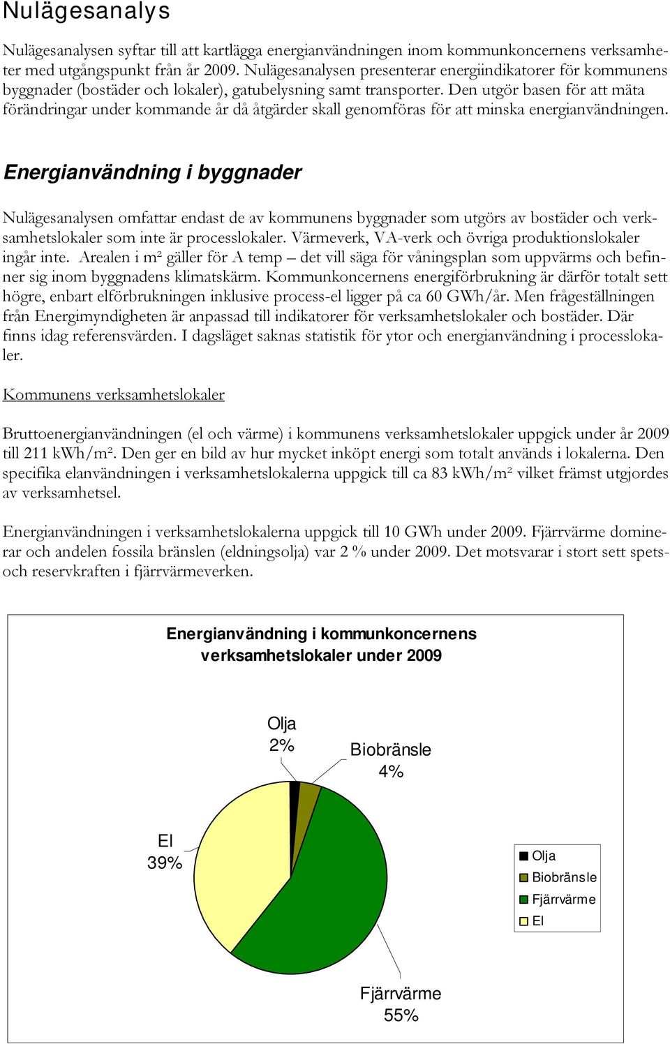Den utgör basen för att mäta förändringar under kommande år då åtgärder skall genomföras för att minska energianvändningen.