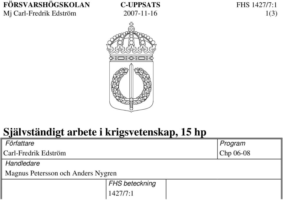 Författare Program Carl-Fredrik Edström Chp 06-08