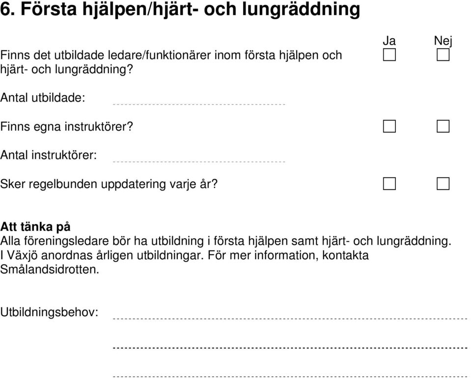 Antal instruktörer: Sker regelbunden uppdatering varje år?