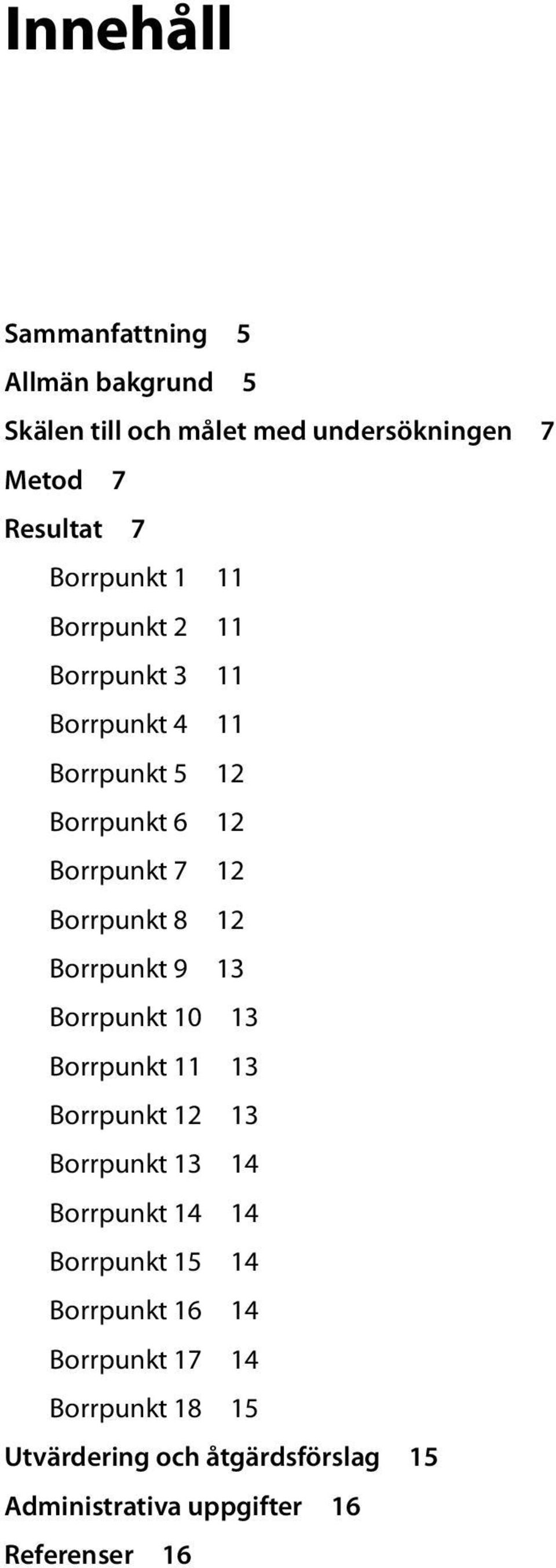 8 12 Borrpunkt 9 13 Borrpunkt 10 13 Borrpunkt 11 13 Borrpunkt 12 13 Borrpunkt 13 14 Borrpunkt 14 14 Borrpunkt 15