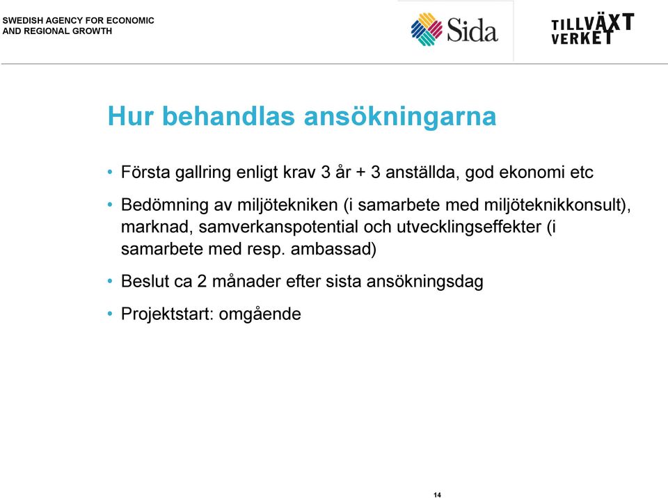 miljöteknikkonsult), marknad, samverkanspotential och utvecklingseffekter (i