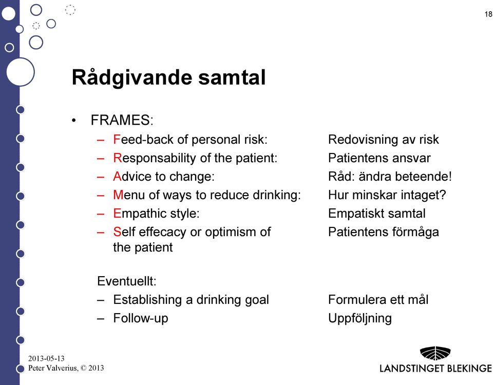 Menu of ways to reduce drinking: Hur minskar intaget?