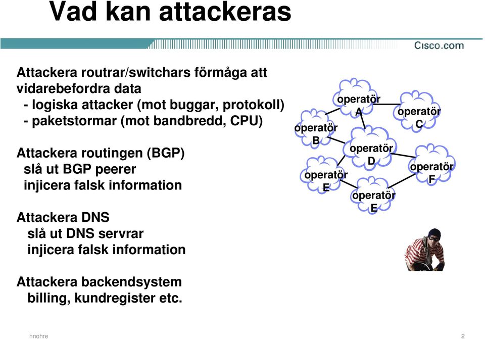 injicera falsk information Attackera DNS slå ut DNS servrar injicera falsk information operatör B