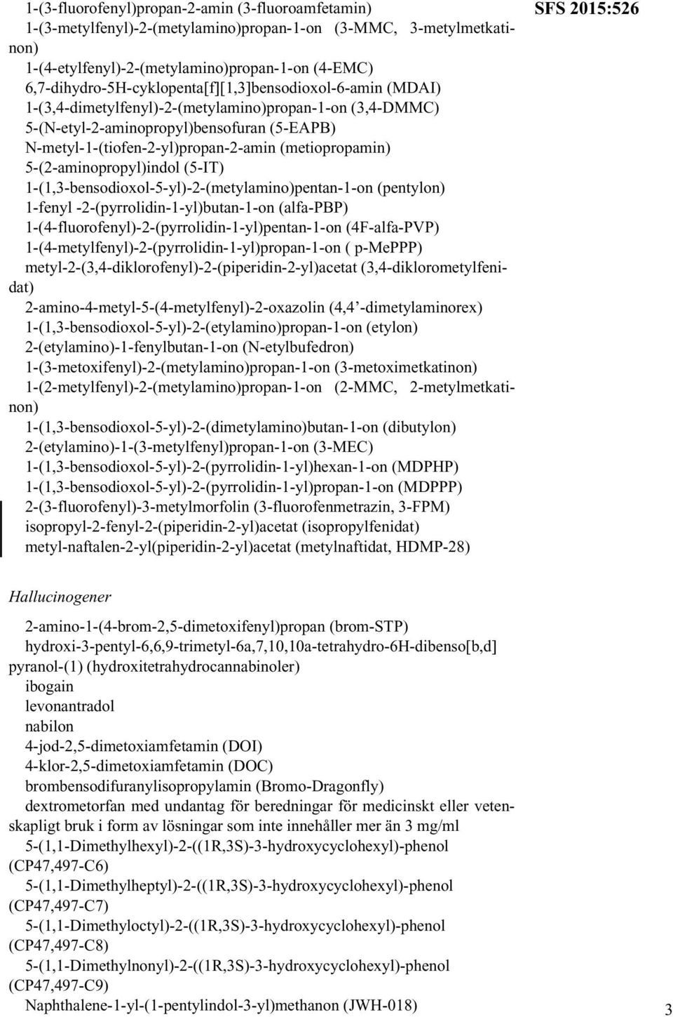 (metiopropamin) 5-(2-aminopropyl)indol (5-IT) 1-(1,3-bensodioxol-5-yl)-2-(metylamino)pentan-1-on (pentylon) 1-fenyl -2-(pyrrolidin-1-yl)butan-1-on (alfa-pbp)