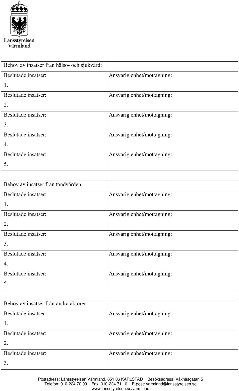 5. Behov av insatser från andra aktörer 1. 2. 3.