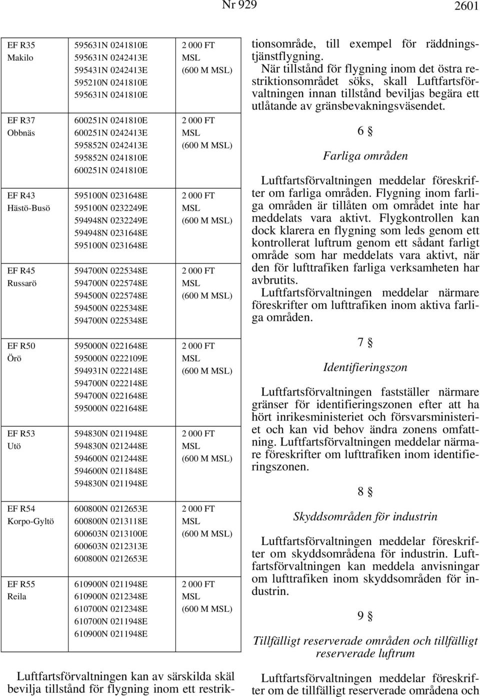 594700N 0225348E (600 M ) (600 M ) (600 M ) (600 M ) tionsområde, till exempel för räddningstjänstflygning.