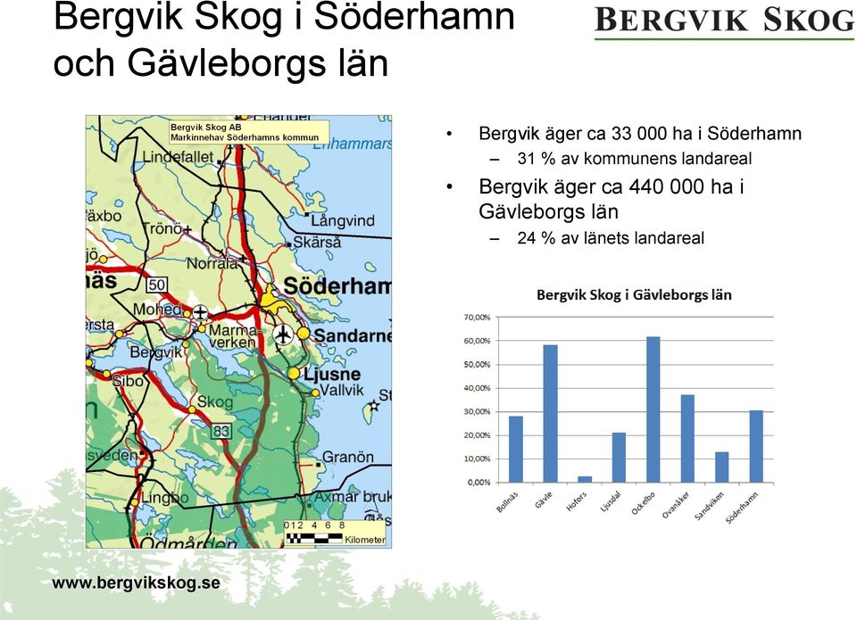 av kommunens landareal Bergvik äger ca 440