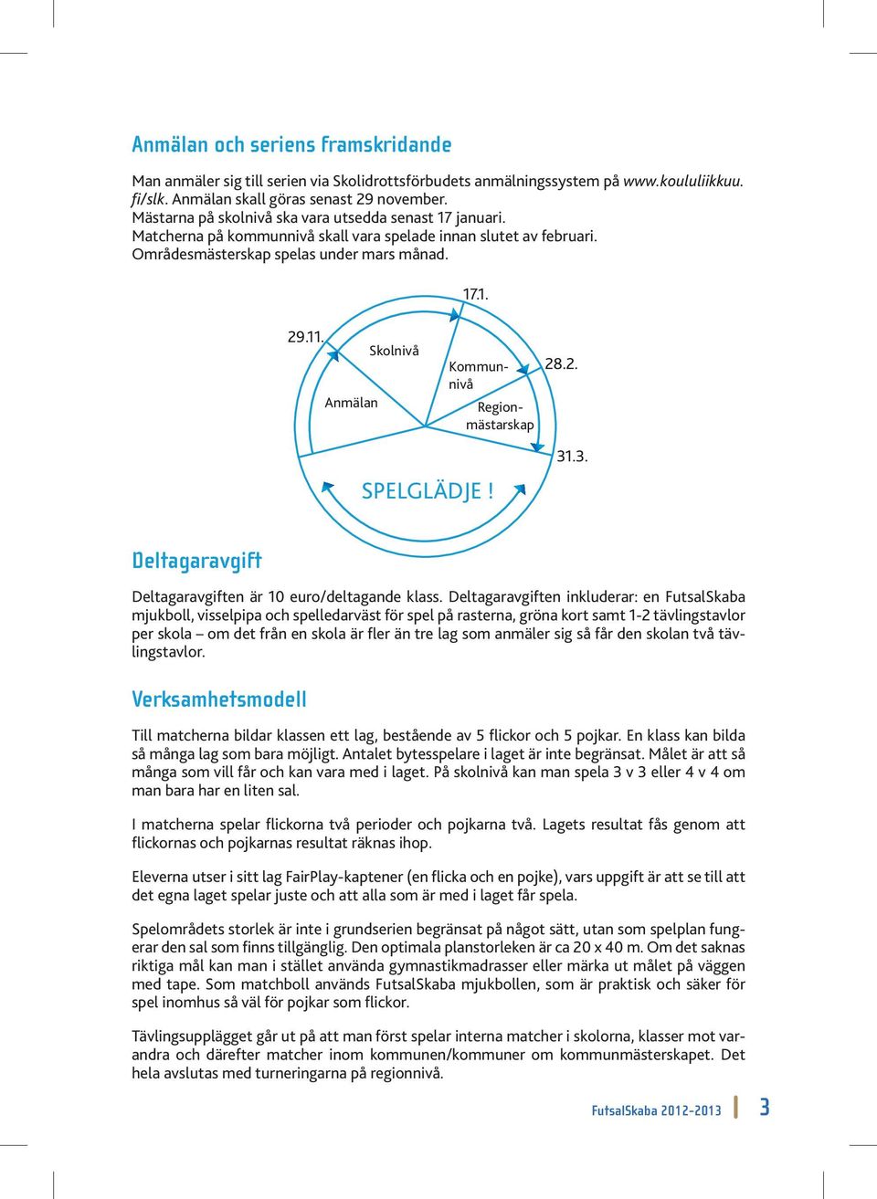 Anmälan Skolnivå Kommunnivå Regionmästarskap 28.2. SPELGLÄDJE! 31.3. Deltagaravgift Deltagaravgiften är 10 euro/deltagande klass.