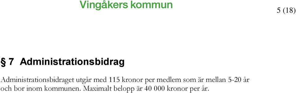 kronor per medlem som är mellan 5-20 år