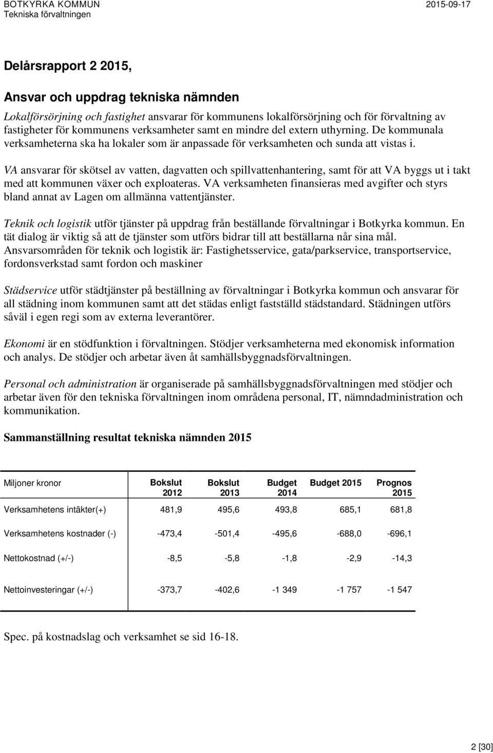VA ansvarar för skötsel av vatten, dagvatten och spillvattenhantering, samt för att VA byggs ut i takt med att kommunen växer och exploateras.