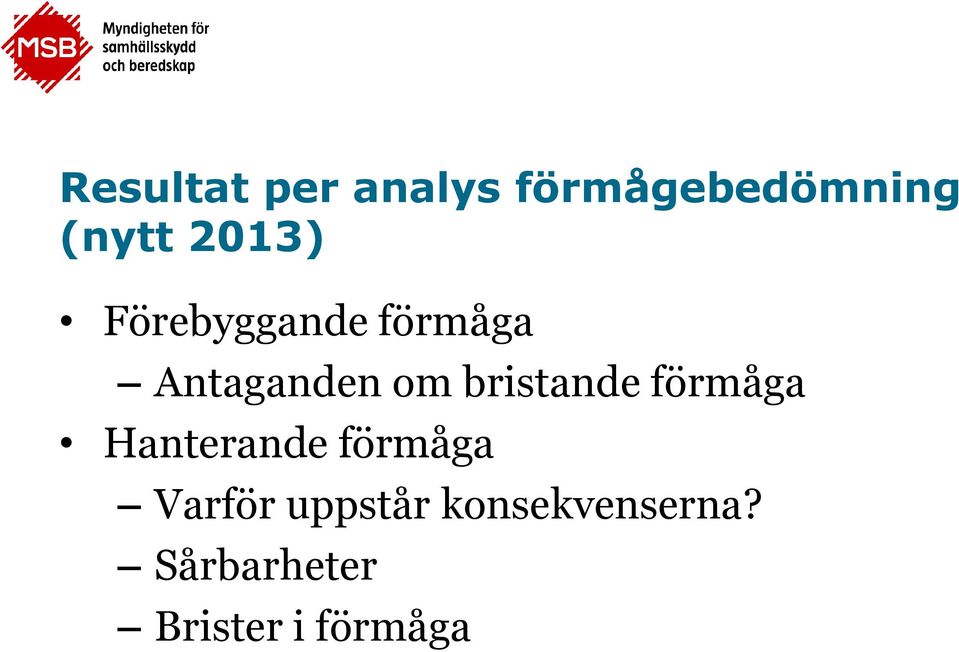 bristande förmåga Hanterande förmåga Varför