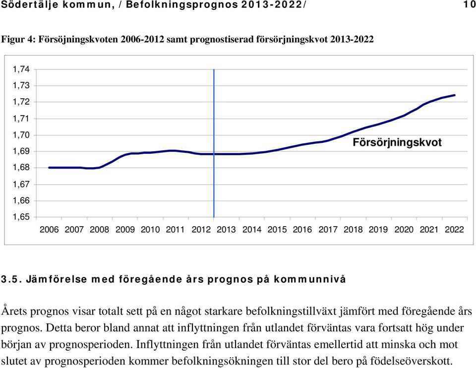 Detta beror bland annat att inflyttningen från utlandet förväntas vara fortsatt hög under början av prognosperioden.