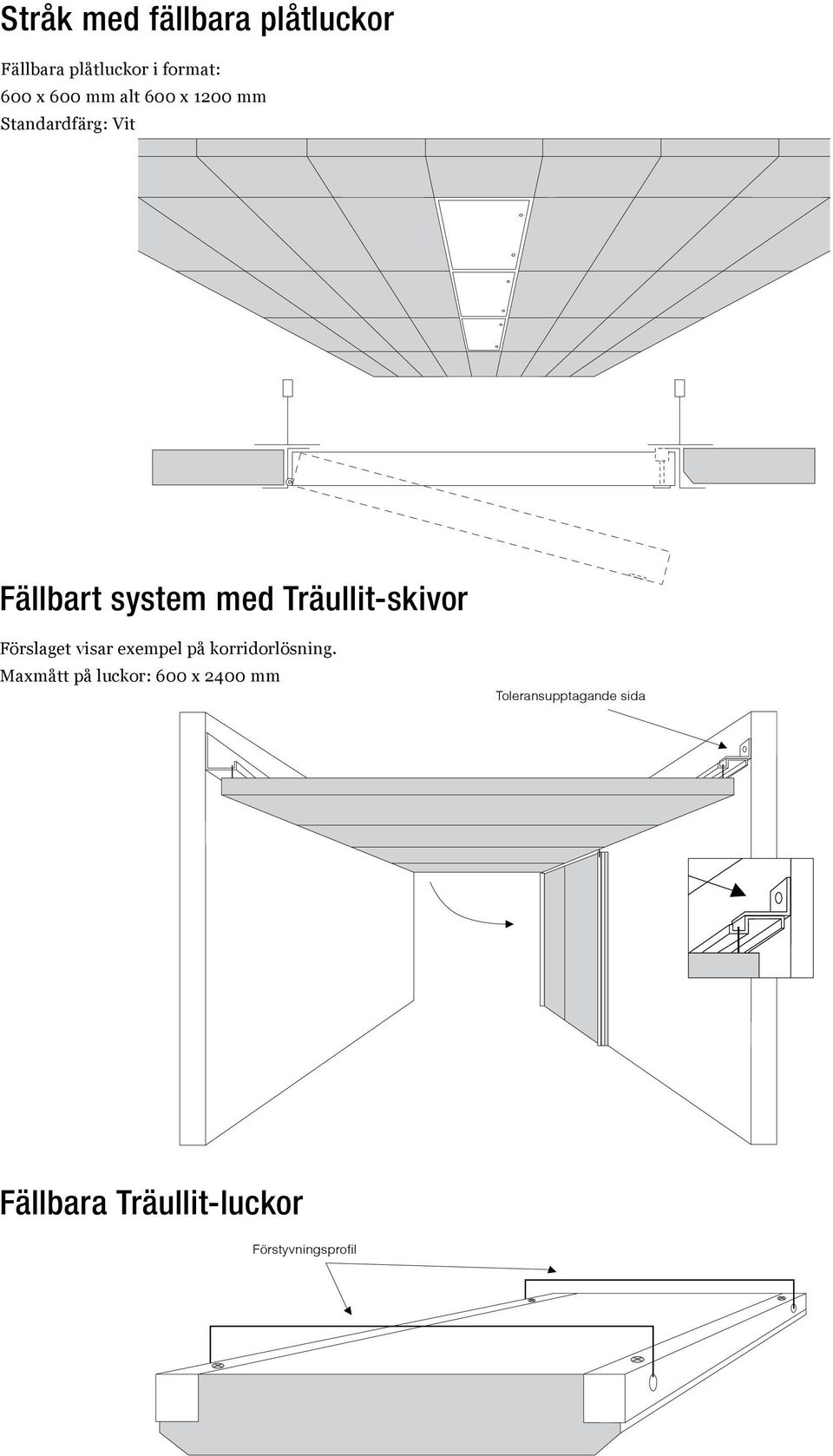 Träullit-skivor Förslaget visar exempel på korridorlösning.