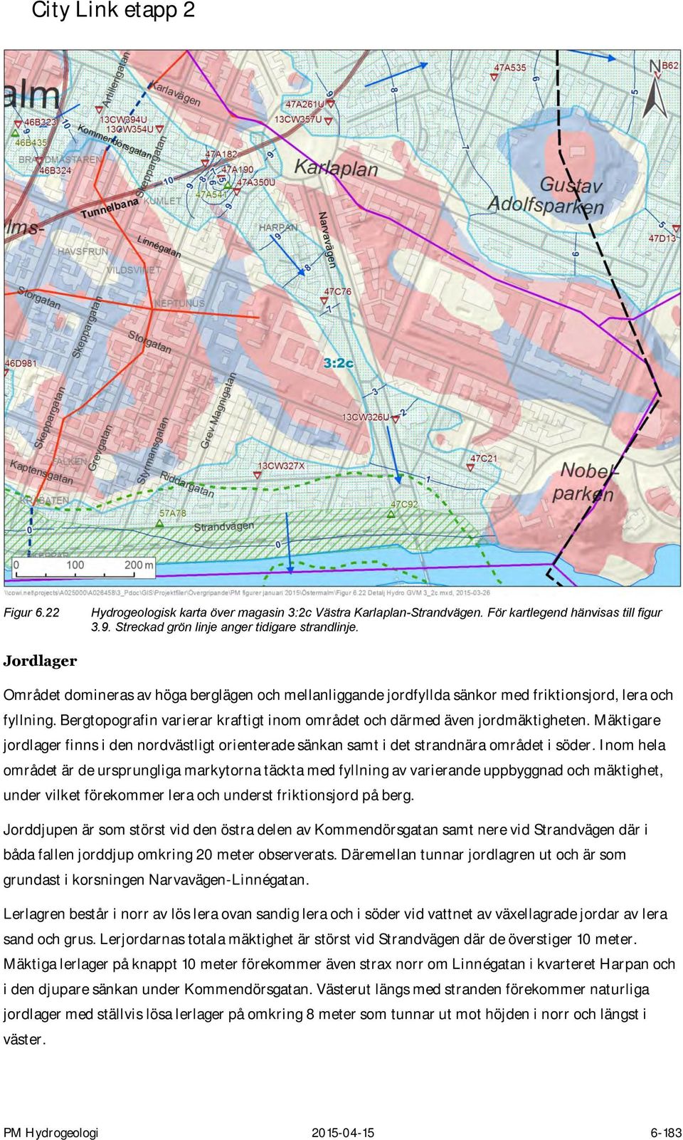 Mäktigare jordlager finns i den nordvästligt orienterade sänkan samt i det strandnära området i söder.
