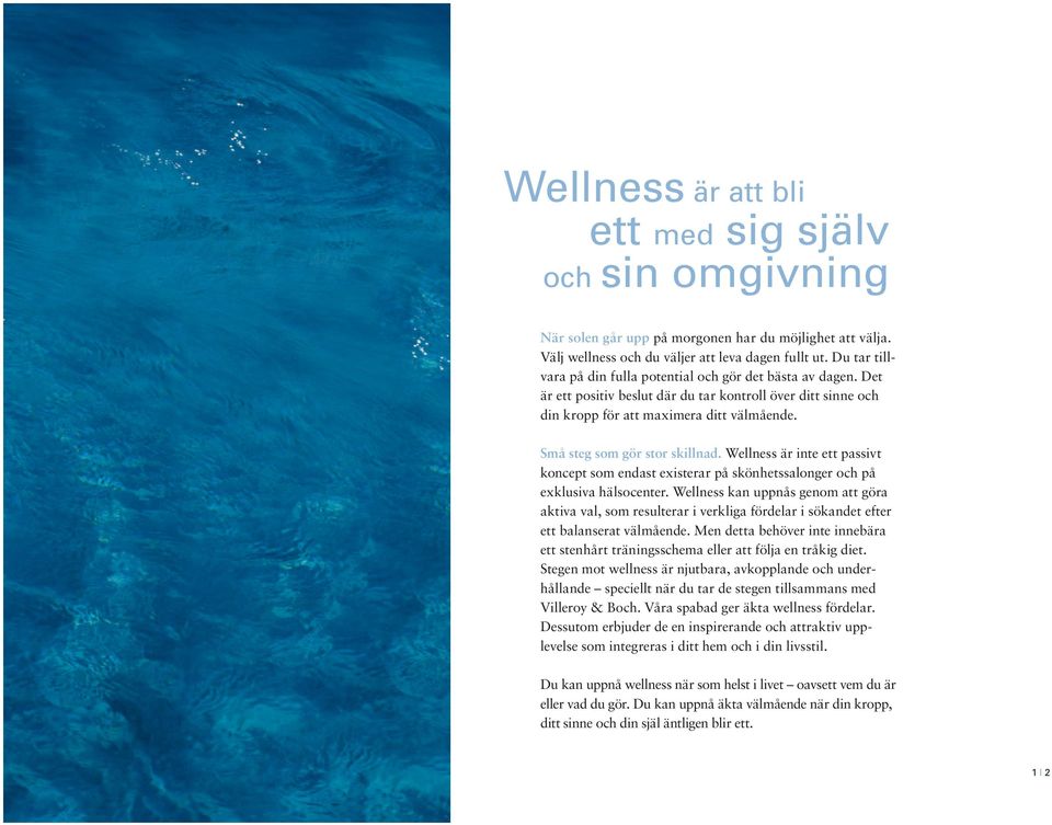 Små steg som gör stor skillnad. Wellness är inte ett passivt koncept som endast existerar på skönhetssalonger och på exklusiva hälsocenter.