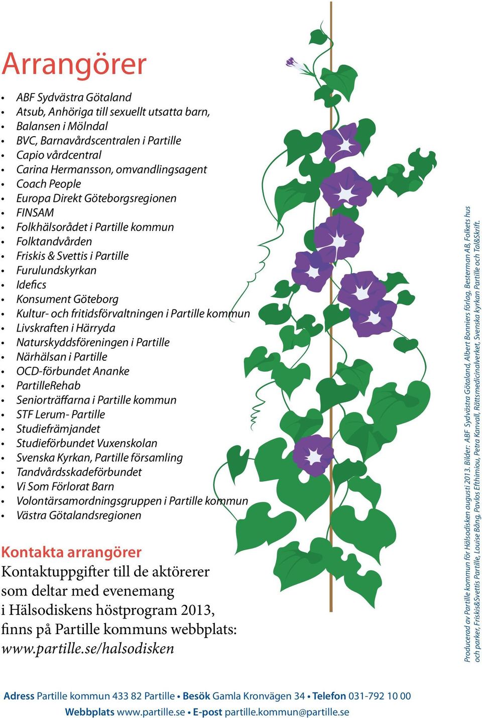 Partille kommun Livskraften i Härryda Naturskyddsföreningen i Partille Närhälsan i Partille OCD-förbundet Ananke PartilleRehab Seniorträffarna i Partille kommun STF Lerum- Partille Studiefrämjandet