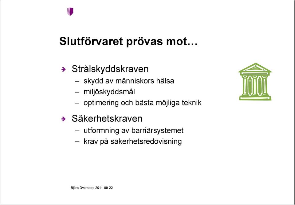 möjliga teknik Säkerhetskraven utformning