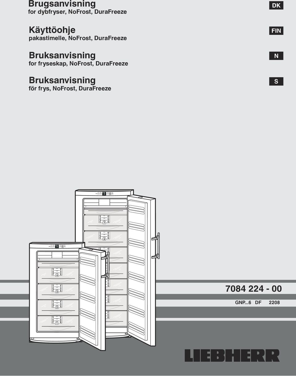 Bruksanvisning for fryseskap, NoFrost, DuraFreeze