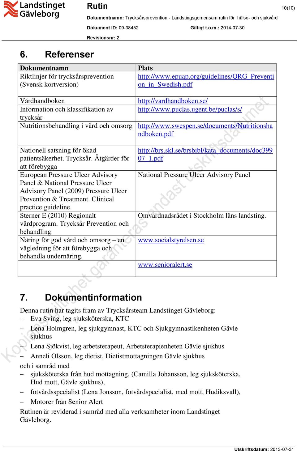 pdf Nationell satsning för ökad patientsäkerhet. Trycksår.