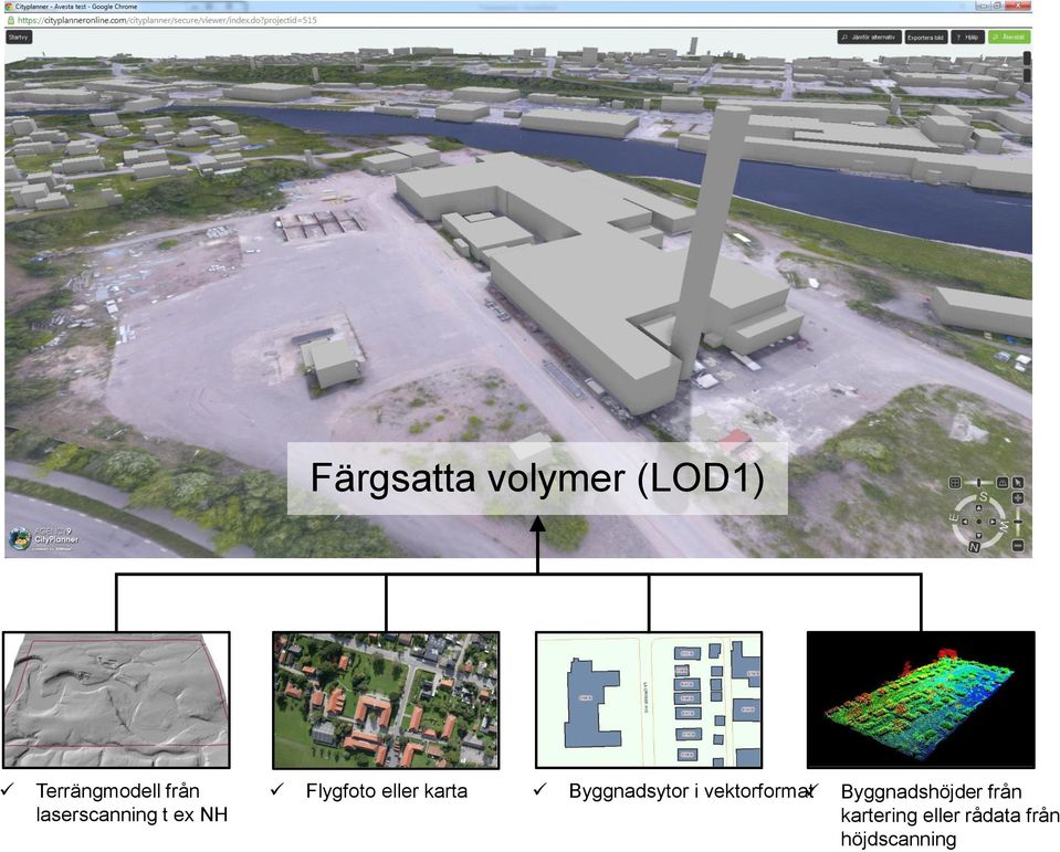 Byggnadsytor i vektorformat Byggnadshöjder