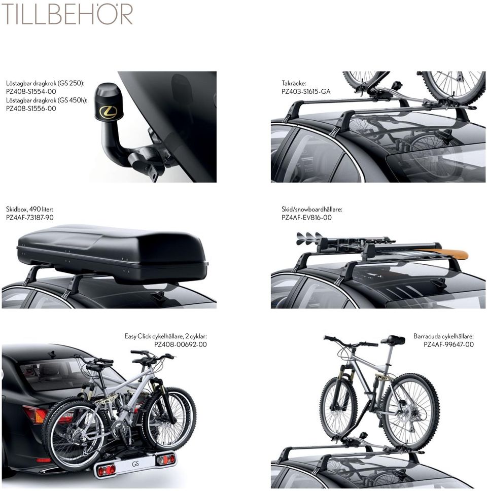 PZ4AF-73187-90 Skid/snowboardhållare: PZ4AF-EV816-00 E a s y C l i c k c y