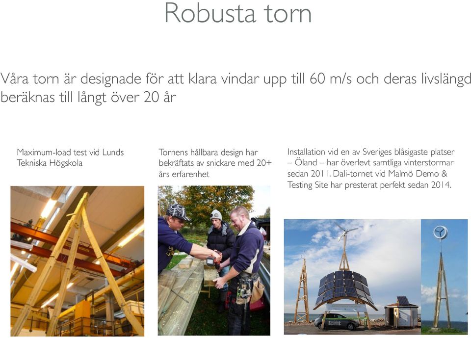 bekräftats av snickare med 20+ års erfarenhet Installation vid en av Sveriges blåsigaste platser Öland