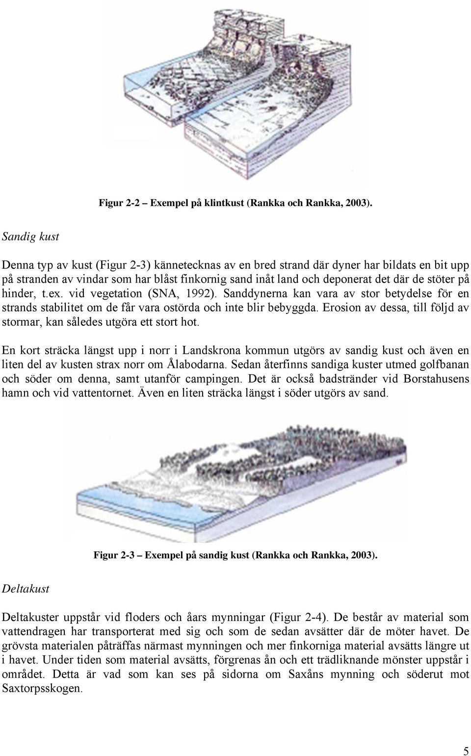 på hinder, t.ex. vid vegetation (SNA, 1992). Sanddynerna kan vara av stor betydelse för en strands stabilitet om de får vara ostörda och inte blir bebyggda.