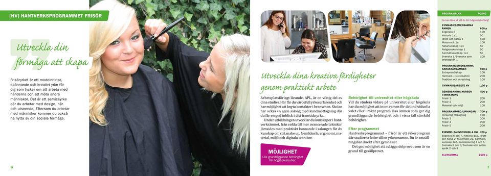Utveckla dina kreativa färdigheter genom praktiskt arbete Arbetsplatsförlagt lärande, APL, är en viktig del av dina studier.