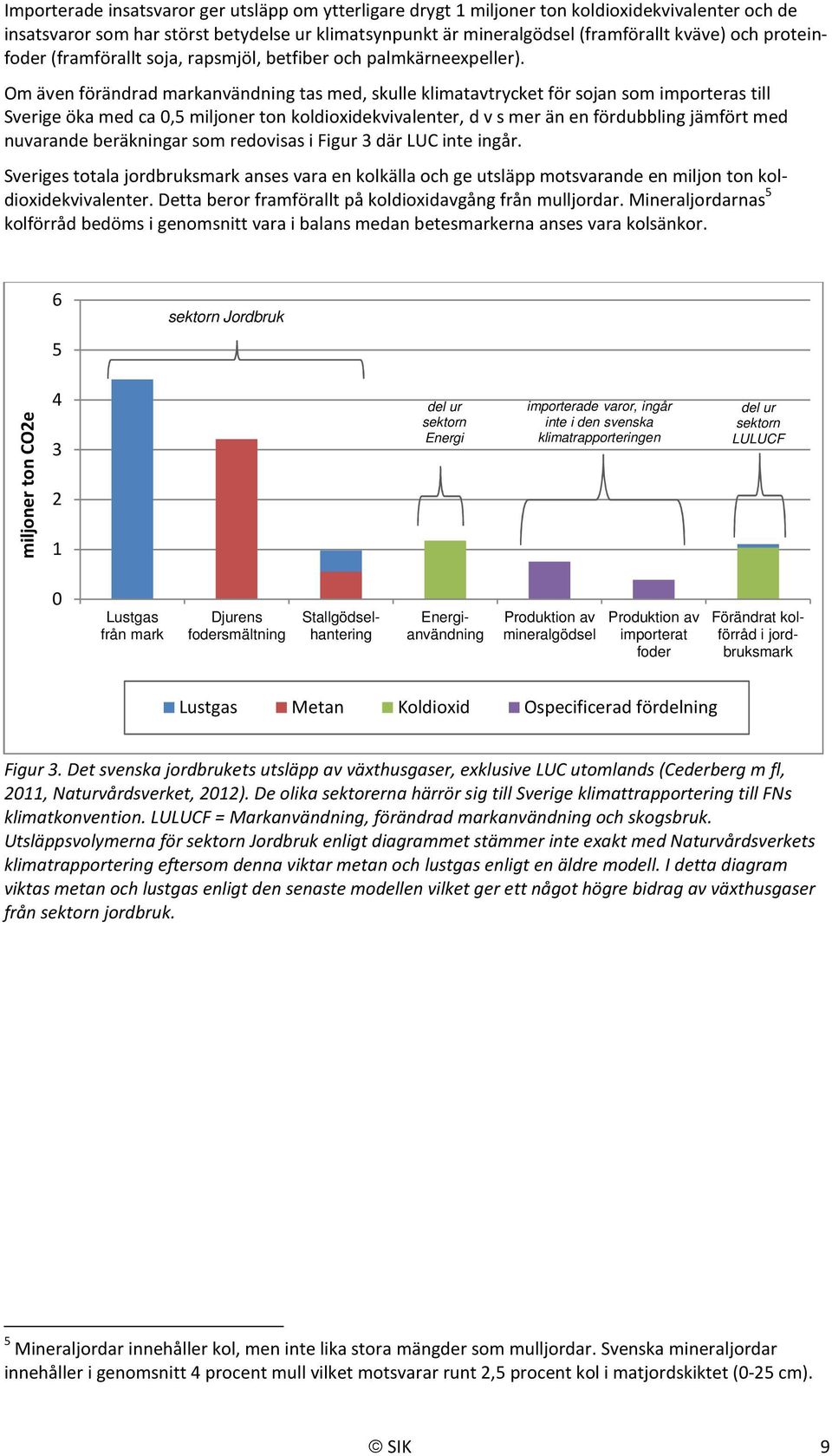 Om även förändrad markanvändning tas med, skulle klimatavtrycket för sojan som importeras till Sverige öka med ca 0,5 miljoner ton koldioxidekvivalenter, d v s mer än en fördubbling jämfört med